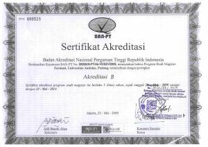 Sertifikat Akreditasi magister Farmasi 2009-2014 legalisir0